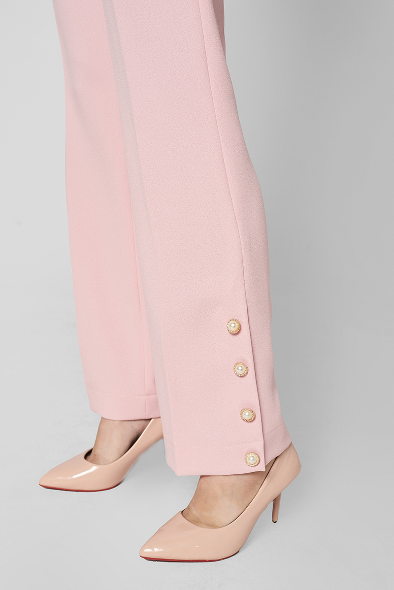 PEARL BUTTONED DETAILING TROUSERS