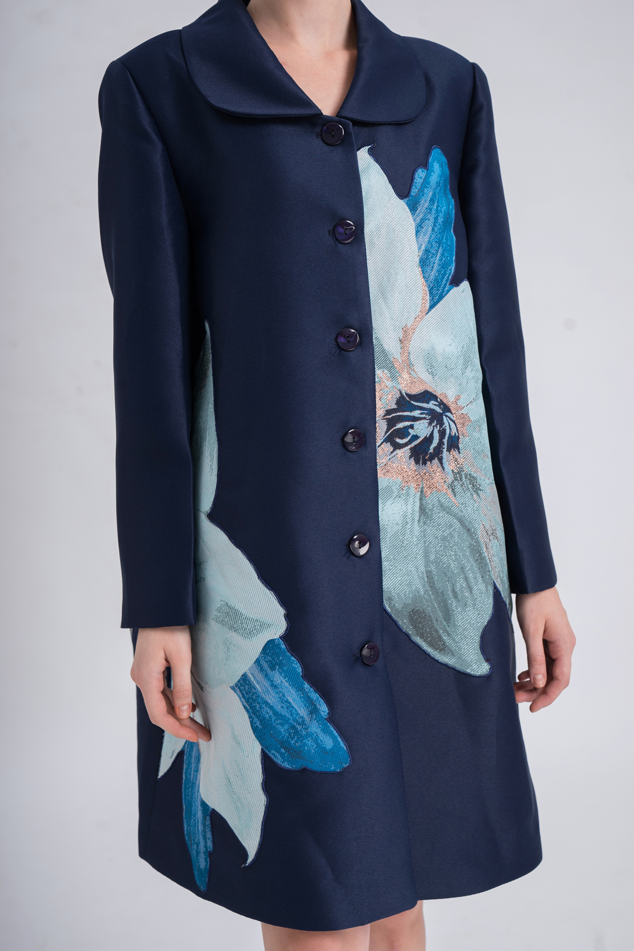 PRINTED FLORAL STRAIGHT COAT